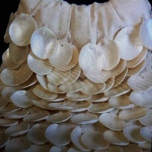 Mother of pearl,shell satchel and wood handled